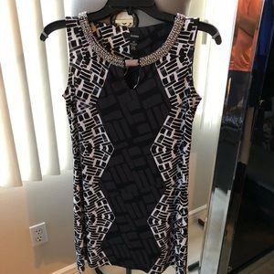 ALFANI Black and Cream Dress (Size XS)